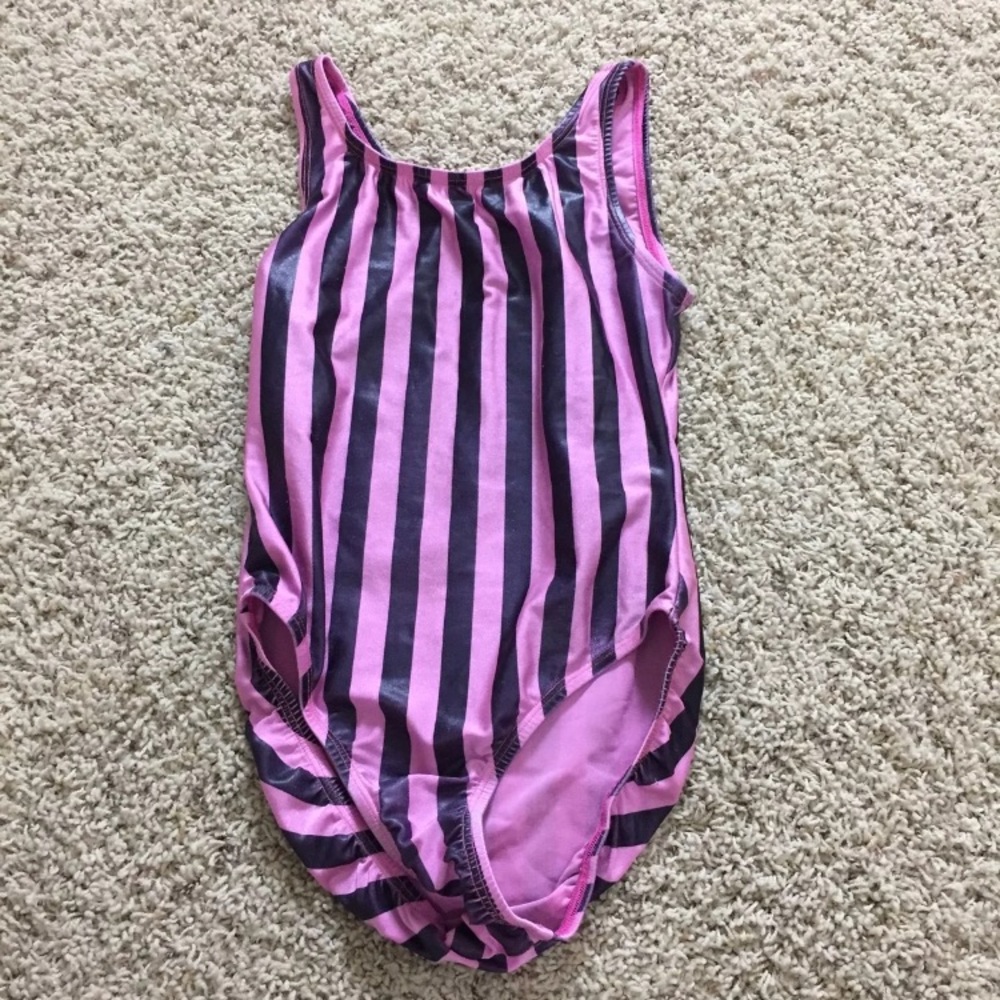 Gymnastics Leotard Pink and Black Adult Small